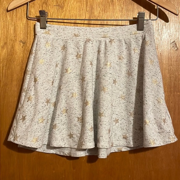 •SO•NWOT GRAY/BLACK SPECKLED GOLD STARS LITTL GIRLS SKATER SKIRT SIZE 10(Medium) - Picture 3 of 5